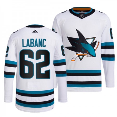 San Jose Sharks tröja Kevin Labanc 62 Vit Authentic - NHL Tröjor Herr